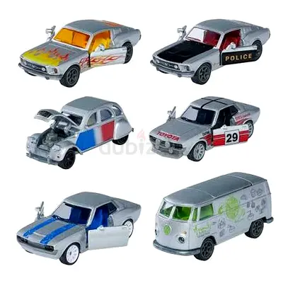 Set of 6 Die-Cast Toy Cars - Assorted Models (Vintage Style)
