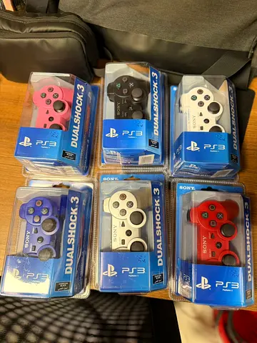 Lot of 6 New PS3 DualShock 3 Wireless Controllers (Various Colors)