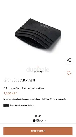 Giorgio Armani Black Leather Card Holder