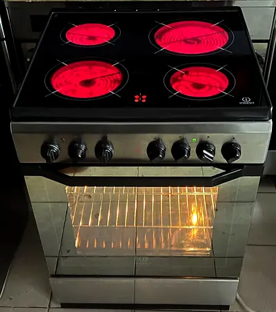 Indesit latest model full electric ceramic 4 hobs stove oven fan cooking range 60x60 by esi