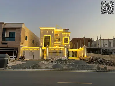 Luxury villa for sale in Al Muwaihat 1 | 5000 sq ft | Two floors + roof | 5 master bedrooms | Majlis, living room + maid's room | Large yard and exter
