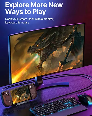JSAUX Docking Station 4 Steam Deck/Rog Ally/Legion Go, 5-in-1 Dock 4 Steam Deck with 4K (Fix Price)
