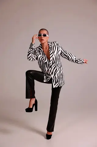 Zebra Print Blazer — Womens Size m