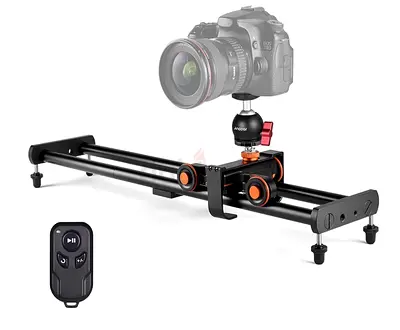 Compact 60cm Camera Slider Rail with 1/4  3/8 Mount - Smooth Tracking