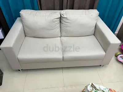 Beige 2-Seater Sofa in Good Condition