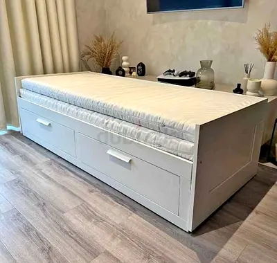 IKEA brimness daybed with 2 big storage drawers and 2 IKEA mattresses.