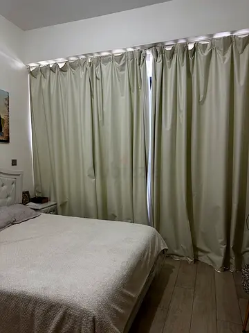 Cream blackout curtains - set, good condition