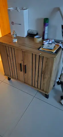 Shoe rack /Solid Wood Sideboard / Storage Cabinet - 2 Doors, Rustic Finish