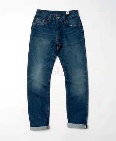 LEVIS 501 Womens Skinny Button Fly Selvedge White Oak Cone Denim Jeans 24x32