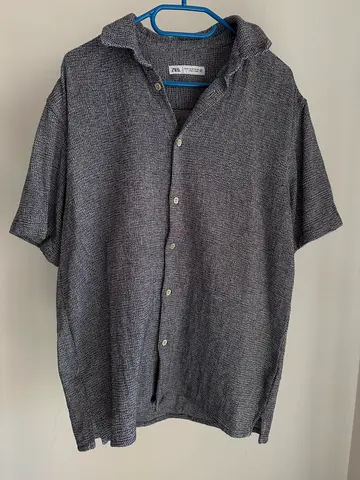 Zara Men Blue  White Shirt Size M