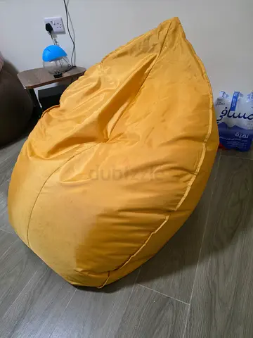 Yellow Bean Bag Chair - Comfortable Lounger, Good Condition