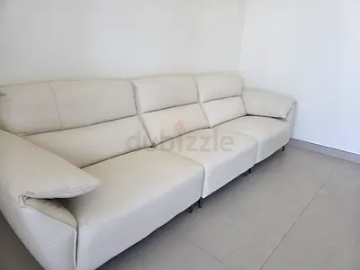 Light beige 4-seater leather sofa | Brand new