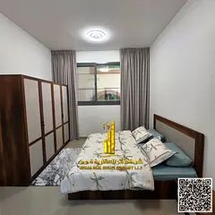 Luxury one-bedroom apartment with a living room and balcony in Ajman, Al Nuaimiya. Fully furnished,