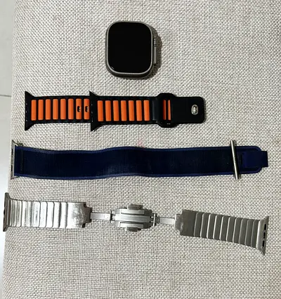 Apple ultra 1 Smartwatch with 3 Replacement Straps (Metal, Nylon, Silicone)
