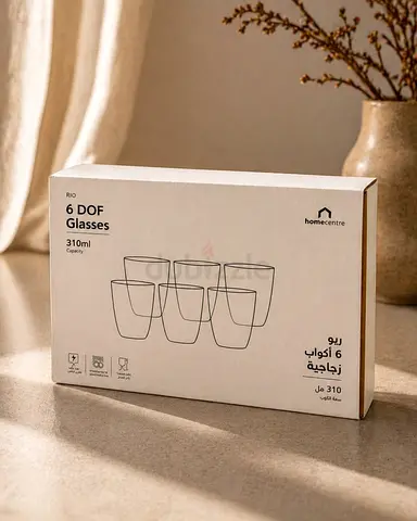 Homecenter 12 Modern Cup Glasses - New in Box