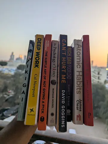 Collection of Self-Help  Productivity Books — Deep Work, Atomic Habits, Cant Hurt Me, and more