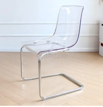 Transparent Acrylic Cantilever Chair with Chrome Frame
