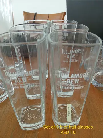 Set of 6 Highball glasses for Cocktails / Mocktails