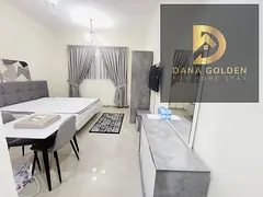 Studio apartment for rent in Al Nahda, furnished with hotel-style furniture.