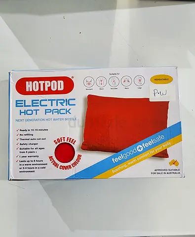 HotPod Electric Hot Pack - Reusable Electric Hot Water Bottle (Red Cover)