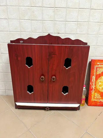 Wooden Pooja Mandir Dark Wood Finish
