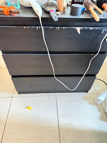Used 3-Drawer Black Dresser