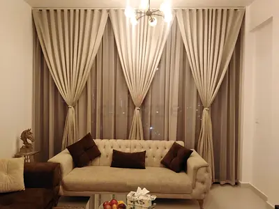 Wave design Curtains  Sheers per meter with all included