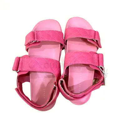 Pink Quilted Strappy Flat Sandals - Size 38