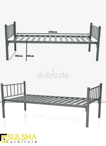 Single Metal Bed Frame - Simple Sturdy Steel Bed (90 x 190 cm)