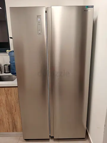 Spotless side-by-side fridge