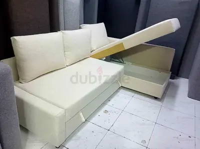 Beige L-shaped Storage Sofa Bed with Storage IKEA