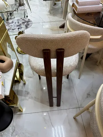 Modern Bouclé Upholstered bar stool With metal legs
