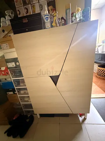 Light wood wardrobe / shoe storage cabinet in good condition