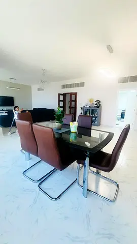 Glass Top Dining Table with 6 Chairs