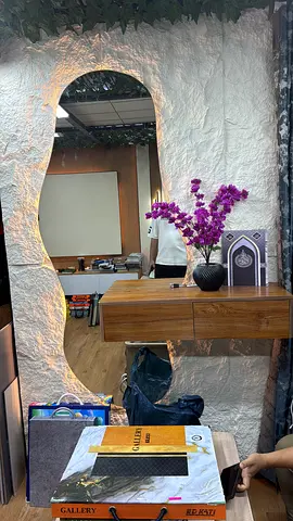 Customized vanity table with mirror and led