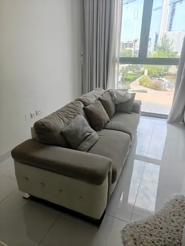 3-Seater Beige/Grey Sofa in Good Condition
