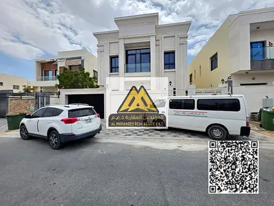 Villa for sale in Ajman, Al Zahiyah area, Al Maha Falaj scheme. A prime location within a fully developed and populated residential area, just 60 mete