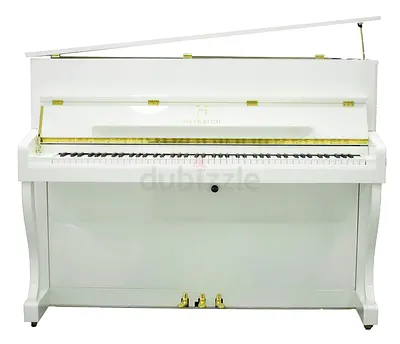 Heinrich HU‑110 Upright Piano – Polished White
