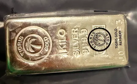 Tigris Gold 1kg Silver Bar (999.9) - Certified Assayer