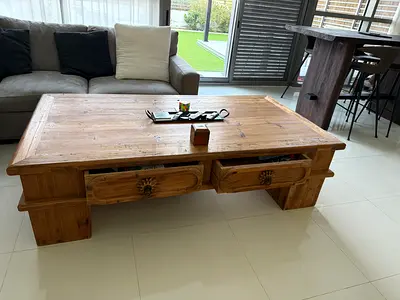 Extra large wooden coffee table