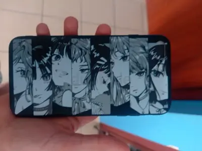 Black and white anime girl printed phone case for iPhone 7 Plus or iPhone 8 Plus