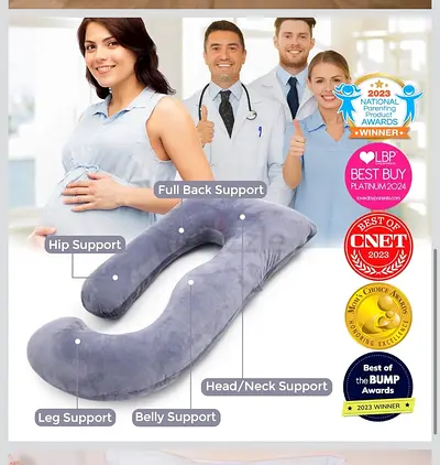 Full-Body Pregnancy  Nursing Support Pillow - Grey