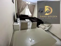 Two bedrooms and a living room with two bathrooms, furnished with hotel-style furniture, for rent in