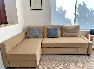 IKEA Beige FRIHETEN L Shape Sofa 204 x 140 cm