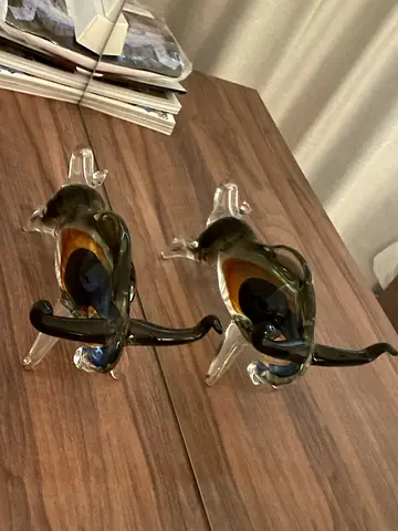 Glassy bull decoration