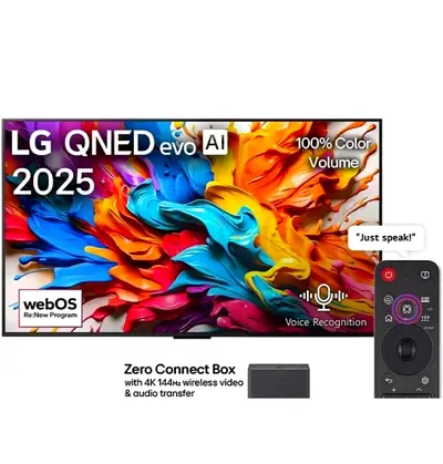 LG QNED evo 2025 4K Smart TV with Zero Connect Box