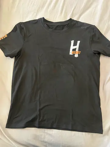 Black Graphic Short-Sleeve T-Shirt, Size Medium (Gently Used)