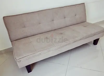 Light brown/beige fabric sofa cum bed in excellent condition