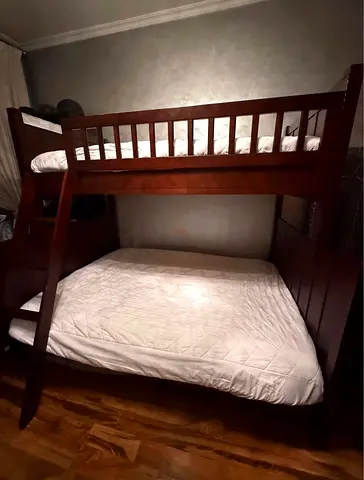 Bunker bed  queen over single from wood customized