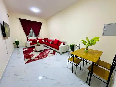 One bedroom and living room for monthly rent in Al Rashidiya 3